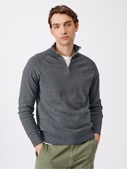 Aubin Bonby Quarter Zip Cotton Jumper - Image 1 of 10