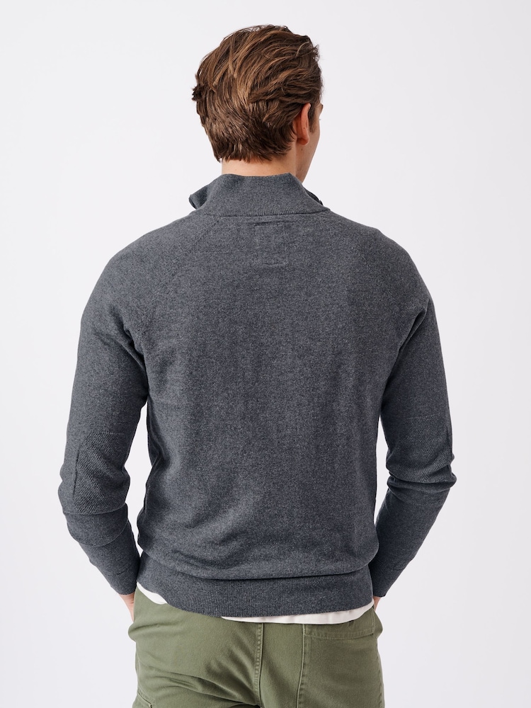 Aubin Bonby Quarter Zip Cotton Jumper - Image 2 of 10