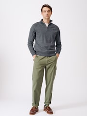 Aubin Bonby Quarter Zip Cotton Jumper - Image 3 of 10
