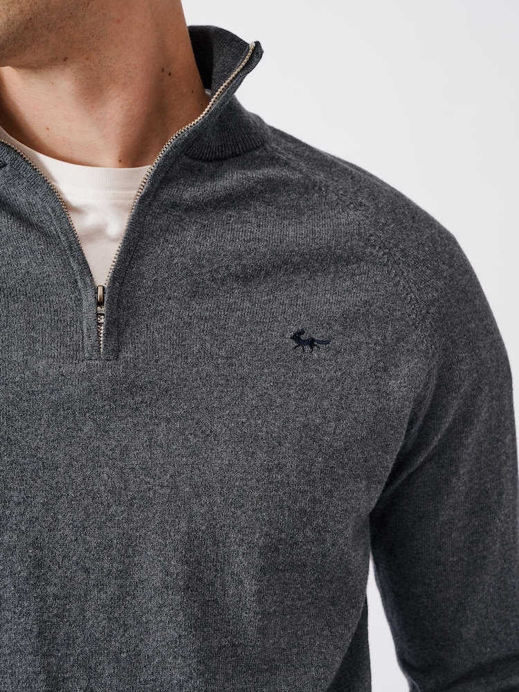 Aubin Bonby Quarter Zip Cotton Jumper - Image 5 of 10