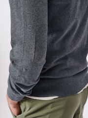 Aubin Bonby Quarter Zip Cotton Jumper - Image 6 of 10