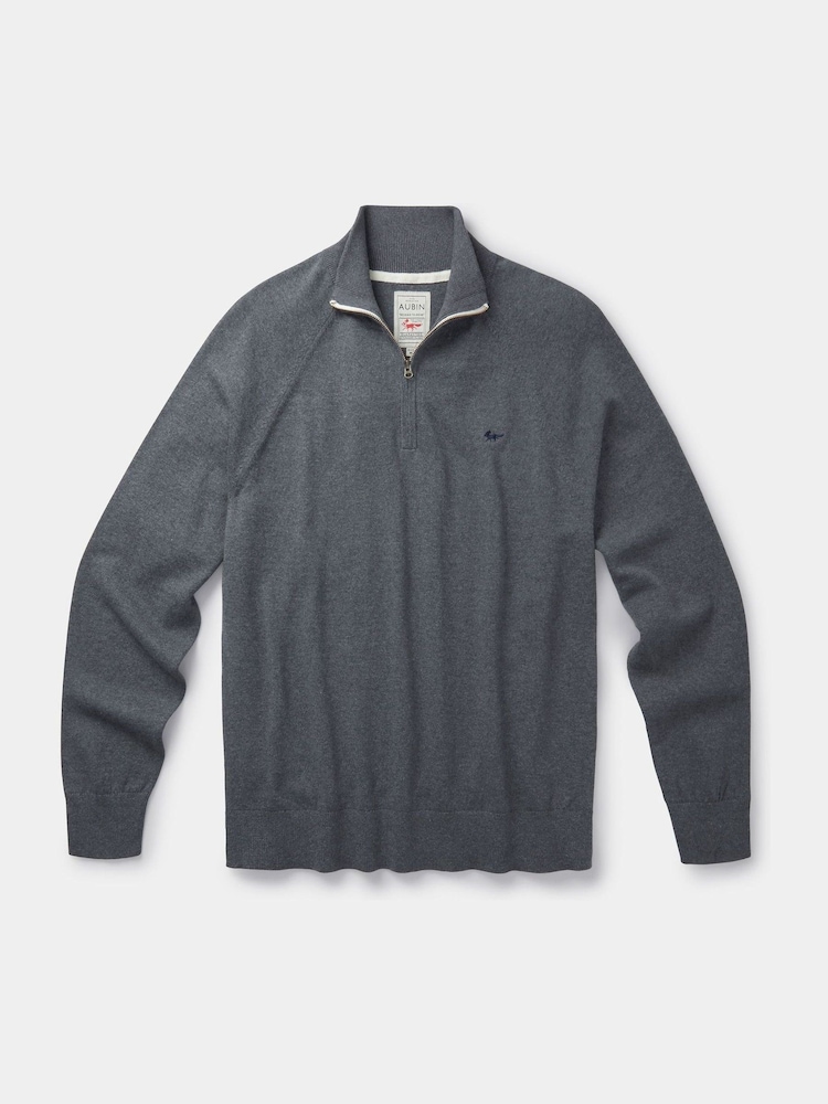 Aubin Bonby Quarter Zip Cotton Jumper - Image 7 of 10