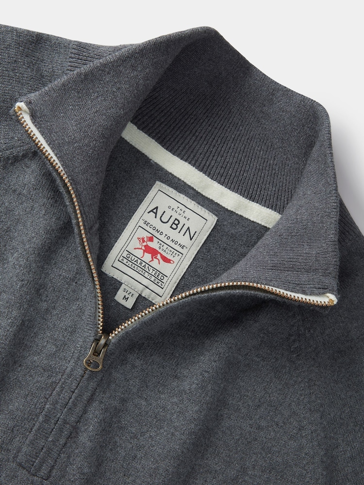 Aubin Bonby Quarter Zip Cotton Jumper - Image 8 of 10