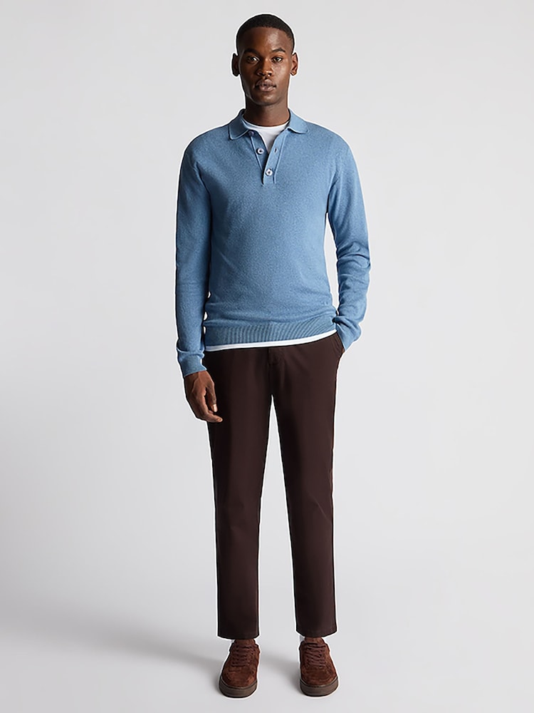Remus Uomo Blue Long Sleeve 100% Cotton Jumper - Image 1 of 6
