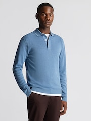 Remus Uomo Blue Long Sleeve 100% Cotton Jumper - Image 3 of 6