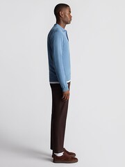 Remus Uomo Blue Long Sleeve 100% Cotton Jumper - Image 4 of 6