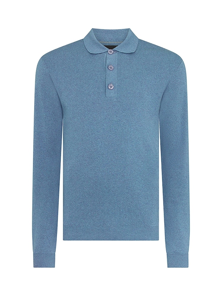 Remus Uomo Blue Long Sleeve 100% Cotton Jumper - Image 6 of 6