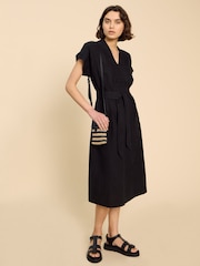 White Stuff Black Linen Blend Marianne Dress - Image 1 of 5
