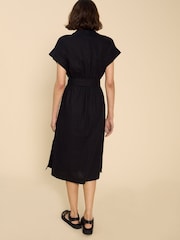 White Stuff Black Linen Blend Marianne Dress - Image 2 of 5
