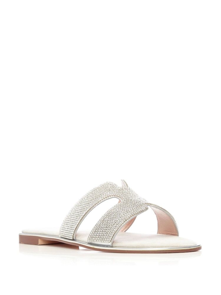 Moda in Pelle Ormay H-Strap Embellished Sliders - Image 2 of 5