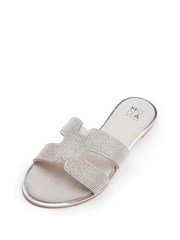 Moda in Pelle Ormay H-Strap Embellished Sliders - Image 4 of 5