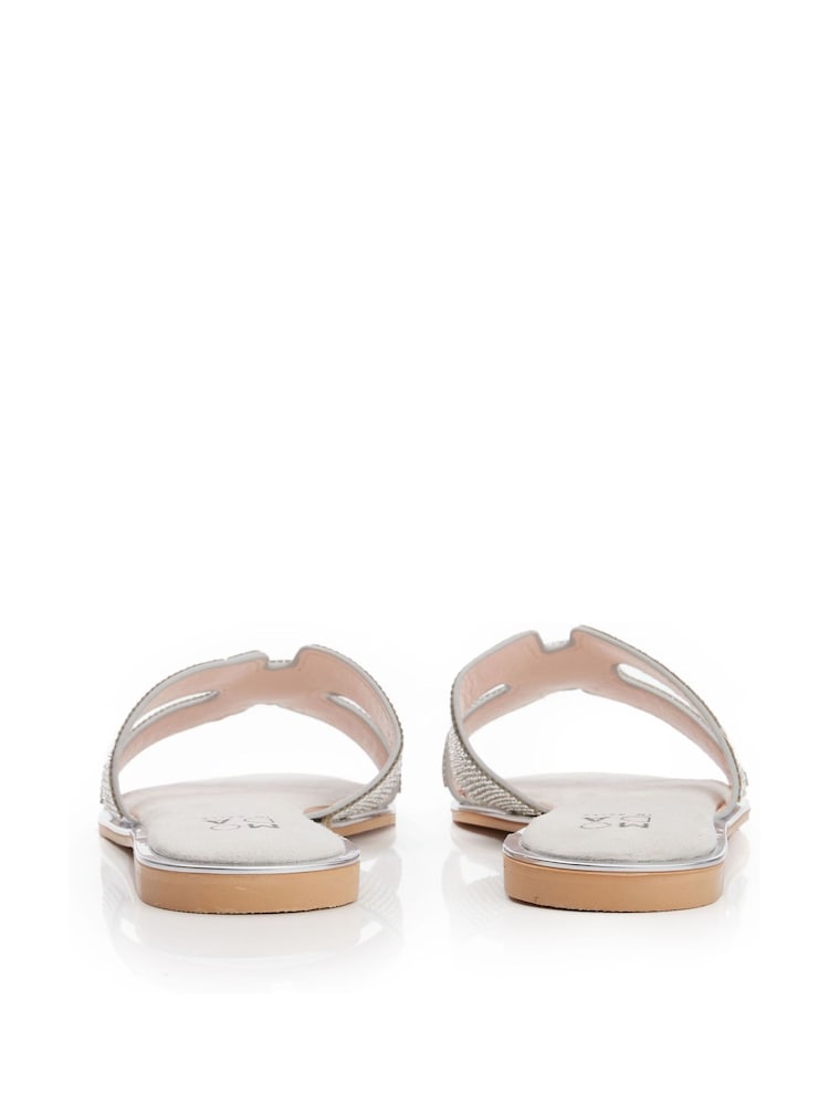 Moda in Pelle Ormay H-Strap Embellished Sliders - Image 5 of 5