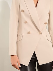 Lipsy Nude Pink Double Breasted Blazer - Image 3 of 4