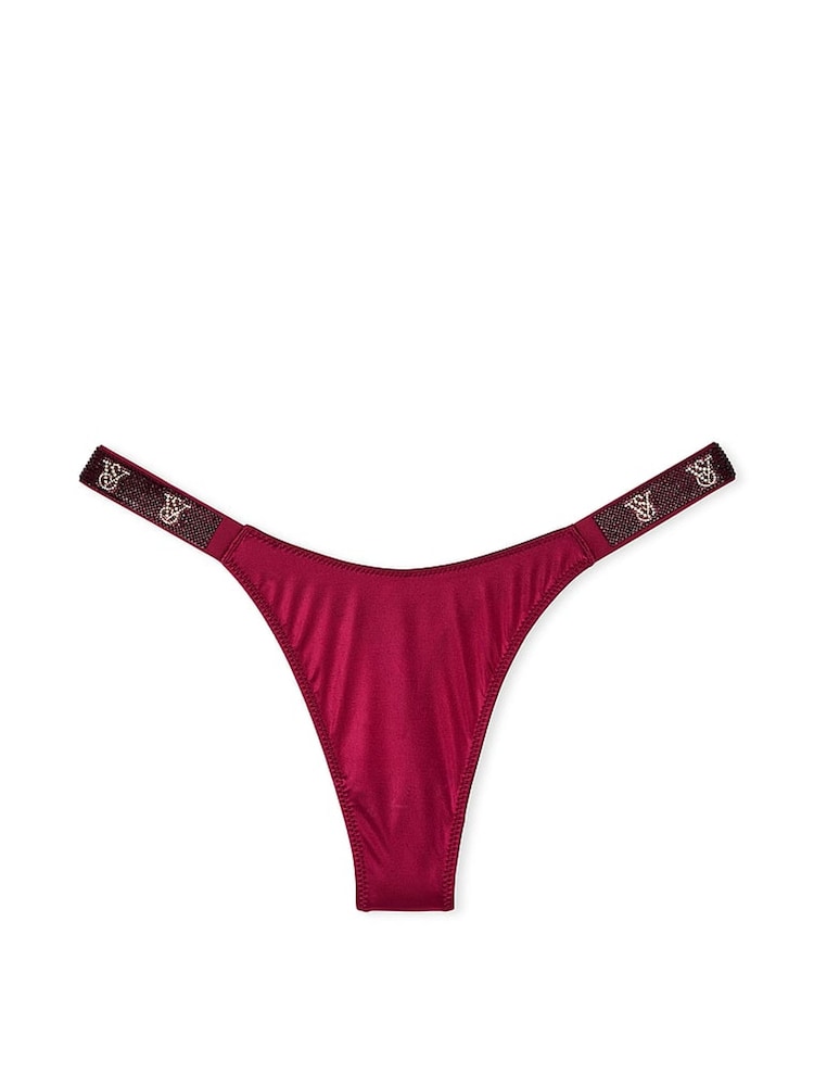 Victoria's Secret Campari Red Thong Shine Strap Knickers - Image 3 of 3