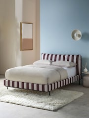 MADE.COM Brown Stripe Harlow Bed Frame in Velvet - Image 1 of 4