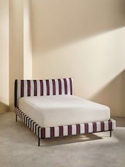 MADE.COM Brown Stripe Harlow Bed Frame in Velvet - Image 2 of 4