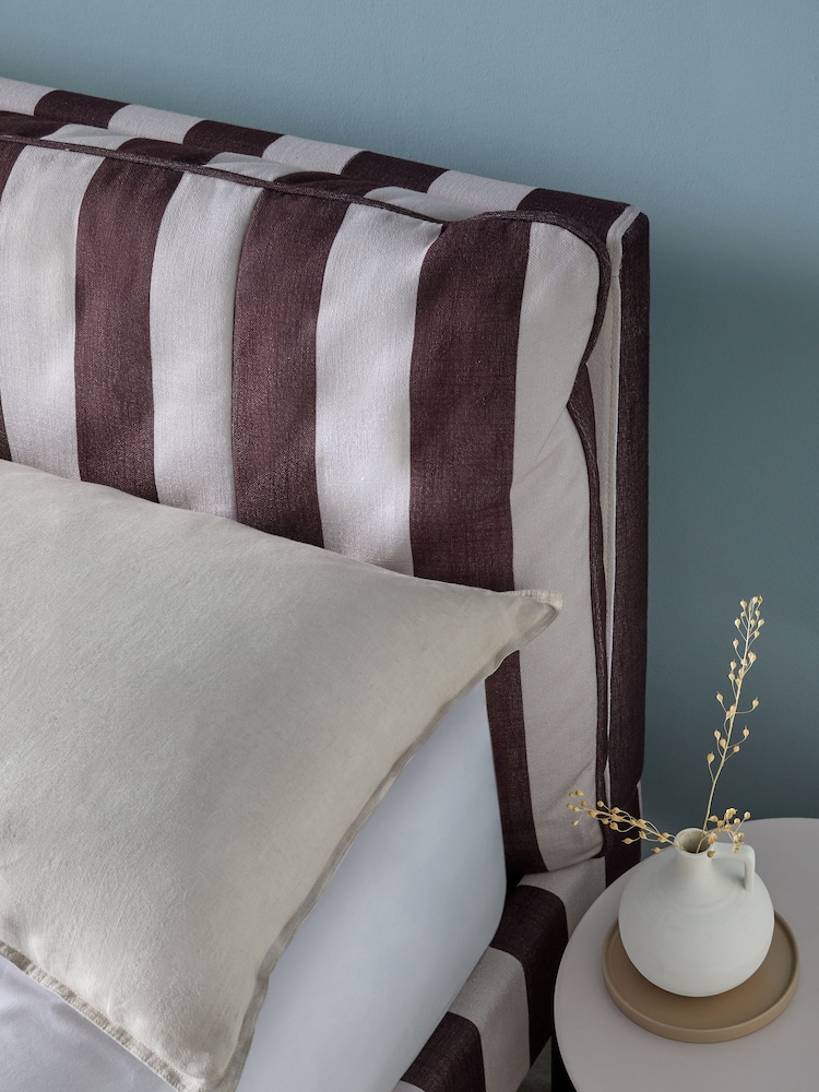 MADE.COM Brown Stripe Harlow Bed Frame in Velvet - Image 4 of 4
