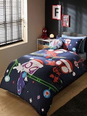 Spidey & Friends Navy Christmas 100% Cotton Duvet Cover and Pillowcase Set - Image 3 of 7