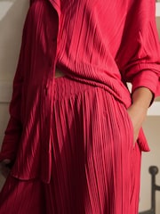 Red Plisse Button Through Pyjamas - Image 5 of 5
