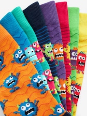 Bright Monsters Fun Pattern Socks 8 Pack - Image 2 of 10