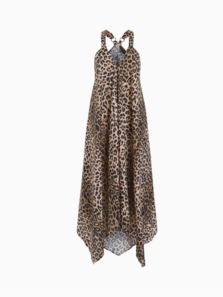AllSaints Brown 100% Cotton Lil Leppo Dress - Image 7 of 7
