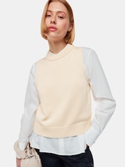 Whistles Indie Rib Detail Cream Tank - Image 1 of 5