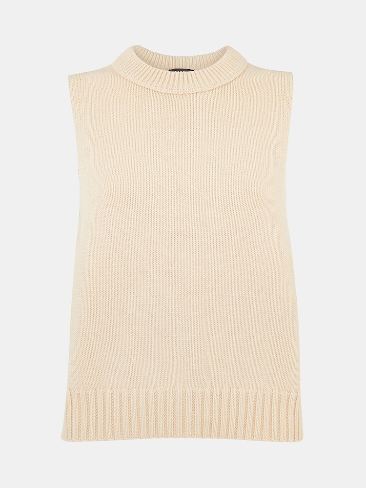 Whistles Indie Rib Detail Cream Tank - Image 5 of 5