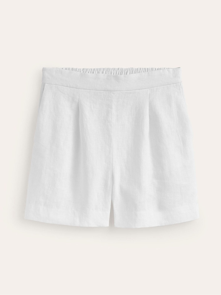 Boden White Hampstead 100% Linen Shorts - Image 5 of 5