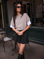 Taupe Brown Bow Back Knitted Tank - Image 2 of 6