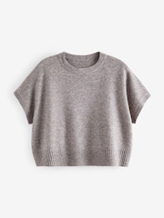 Taupe Brown Bow Back Knitted Tank - Image 5 of 6