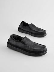 Black Checked Slippers - Image 2 of 5