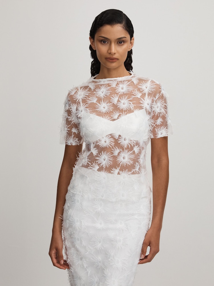 Anna Quan Sheer Applique Top - Image 1 of 6 Anna Quan Sheer Applique Top - Image 1 of 6