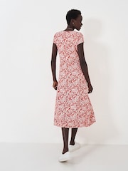 Crew Clothing Red Floral Short Sleeve Midi Dress - Image 1 of 4