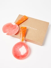 Oliver Bonas Pink/Orange Rayos Resin Salad Servers - Image 1 of 4