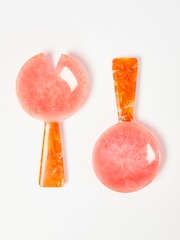 Oliver Bonas Pink/Orange Rayos Resin Salad Servers - Image 2 of 4