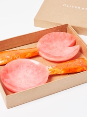 Oliver Bonas Pink/Orange Rayos Resin Salad Servers - Image 3 of 4