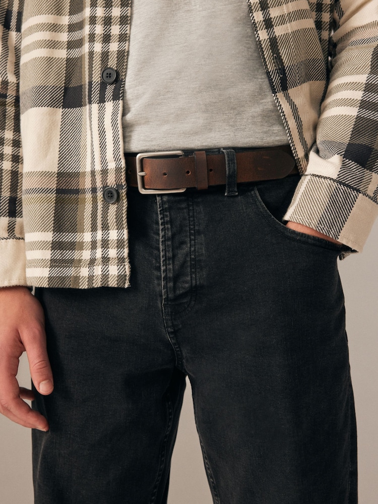 Brown Burnished Leather Belt - Image 2 of 6