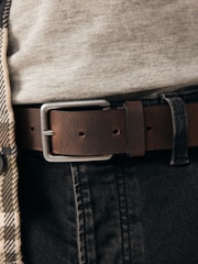 Brown Burnished Leather Belt - Image 3 of 6