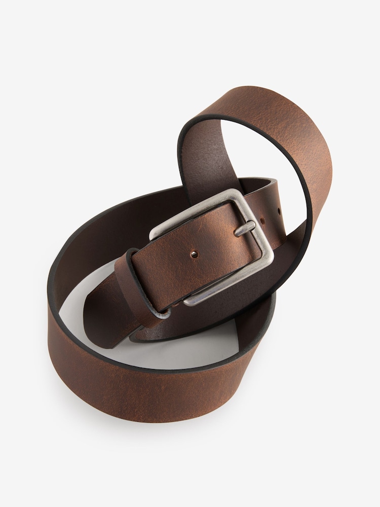 Brown Burnished Leather Belt - Image 6 of 6