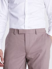 MOSS Dusty Purple Slim Fit Flannel Trousers - Image 3 of 3