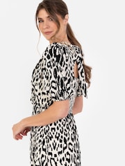 Lovedrobe Wrap Front Puff Sleeve Midaxi Dress - Image 4 of 5