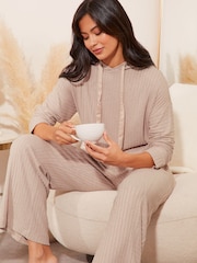 Lipsy Camel Petite Super Soft Lounge Hoodie - Image 1 of 4