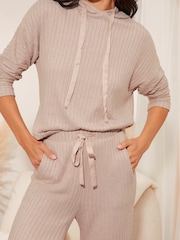 Lipsy Camel Petite Super Soft Lounge Hoodie - Image 2 of 4