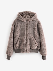 Mink Brown Borg Full Zip Jacket - Image 7 of 10