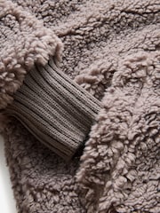 Mink Brown Borg Full Zip Jacket - Image 8 of 10