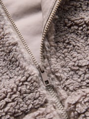 Mink Brown Borg Full Zip Jacket - Image 9 of 10