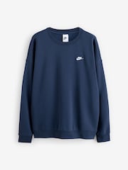 Nike Navy Oversized Club Fleece Sweatshirt - Image 1 of 3