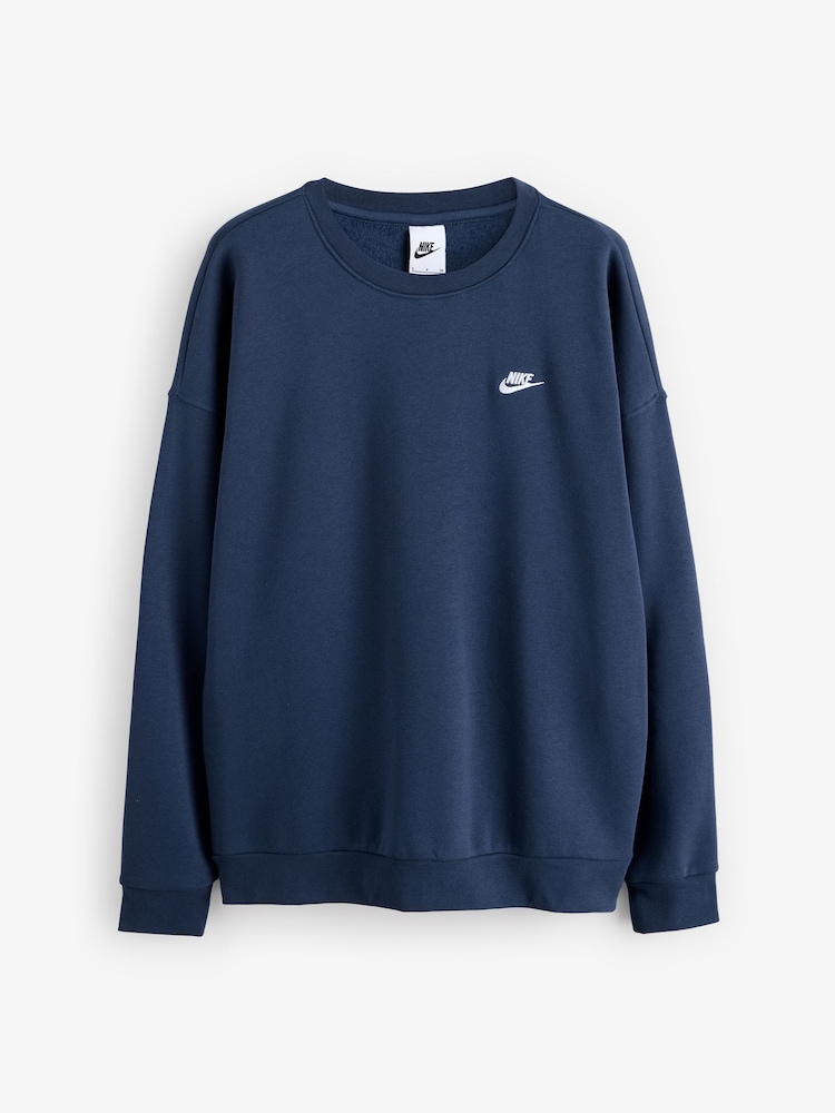 Nike Navy Oversized Club Fleece Sweatshirt - Image 1 of 3