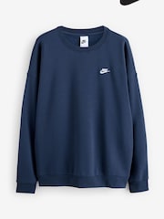 Nike Navy Oversized Club Fleece Sweatshirt - Image 2 of 3