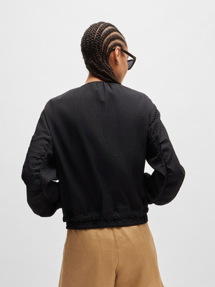 BOSS Black Drawcord Bomber Jacket - Image 2 of 6
